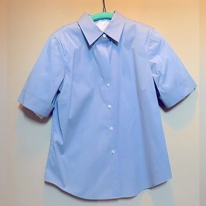Theory - Blue Button Down Shortsleeved Shirt - Medium